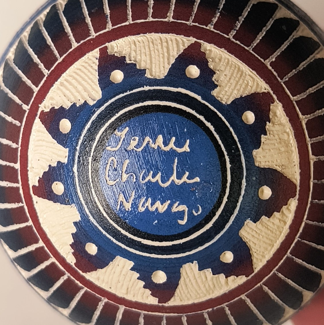 Navajo Christmas Ornament (Burgundy Blue)