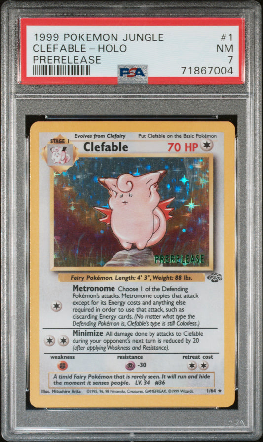 PSA 7 Clefable Holo PreRelease Promo (Graded Card)