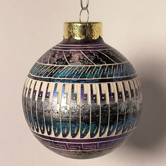 Navajo Christmas Ornament, Glow-in-the-dark (Purple & Blue #1)