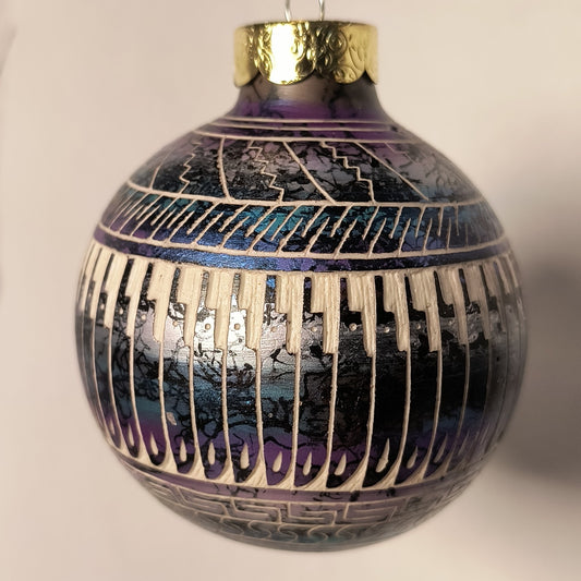 Navajo Christmas Ornament, Glow-in-the-dark (Purple & Blue #2)