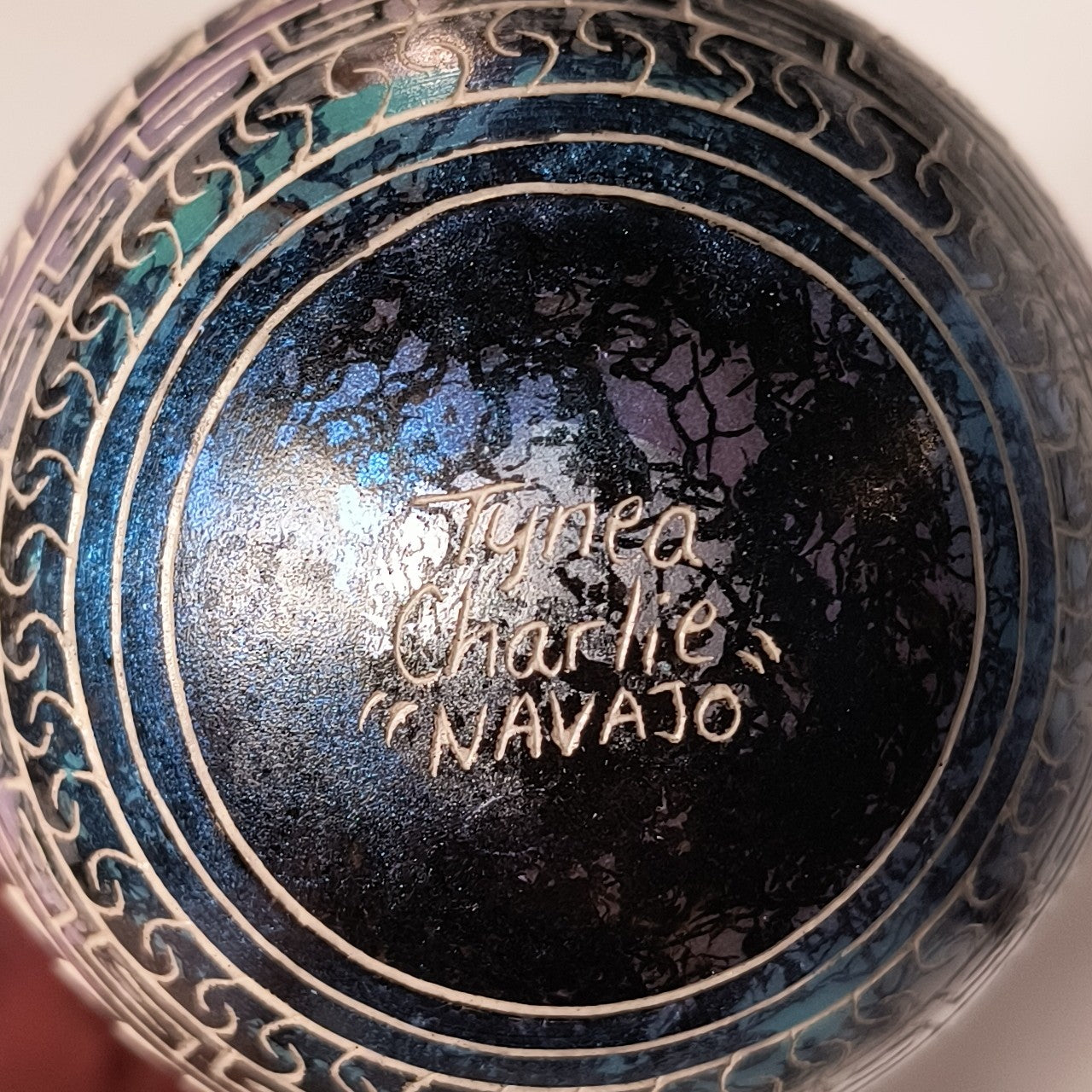 Navajo Christmas Ornament, Glow-in-the-dark (Purple & Blue #2)