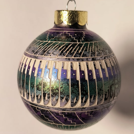 Navajo Christmas Ornament, Glow-in-the-dark (Purple & Green #1)