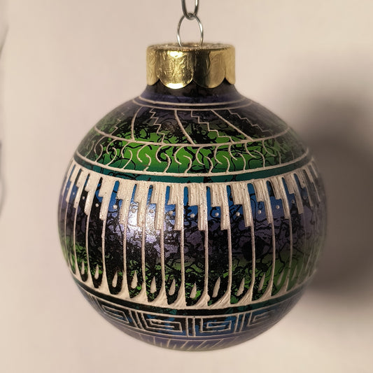 Navajo Christmas Ornament, Glow-in-the-dark (Purple & Green #3)