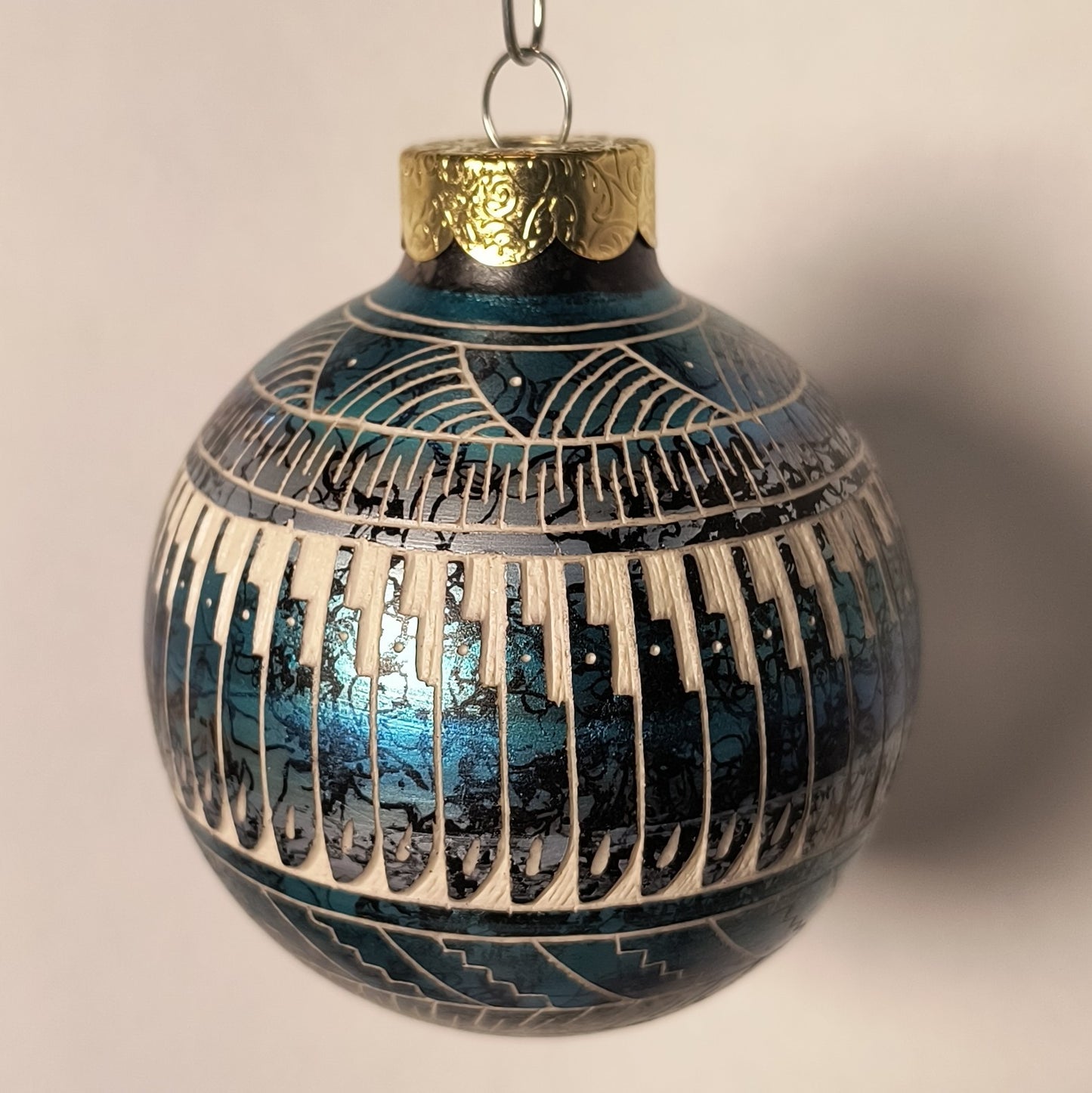 Navajo Christmas Ornament, Glow-in-the-dark (Blue #1)