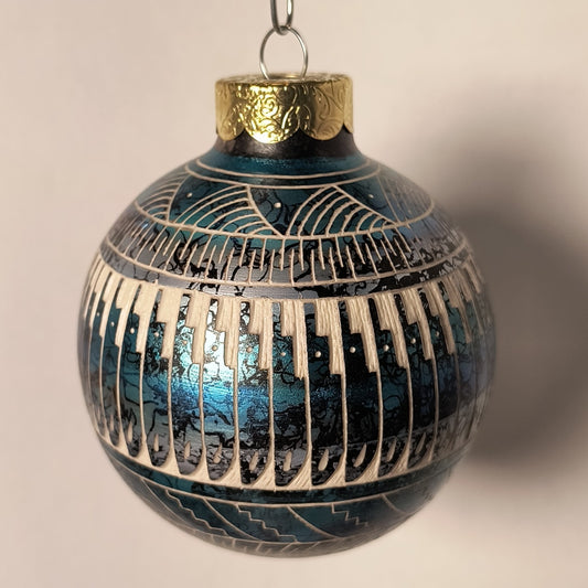 Navajo Christmas Ornament, Glow-in-the-dark (Blue #1)