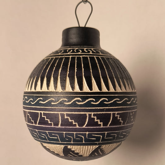 Navajo Christmas Ornament (Black Blue)