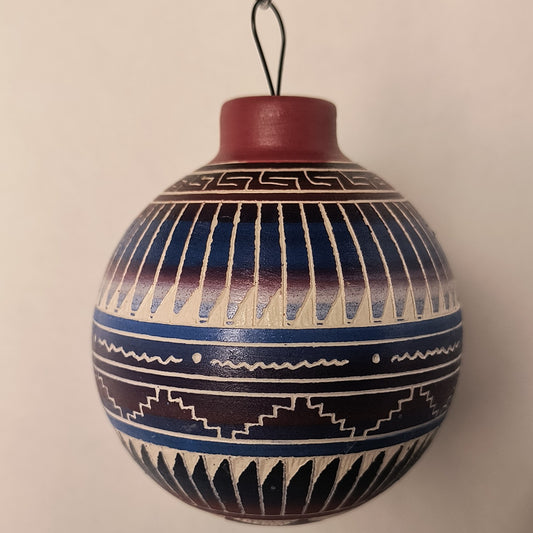 Navajo Christmas Ornament (Burgundy Blue)