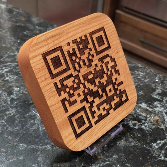 QR Code Wood Block 5"